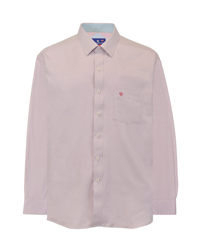 Manchester Camisa de Vestir Big and Tall Color Sólido Algodón y Poliéster Manga Larga - Manchester