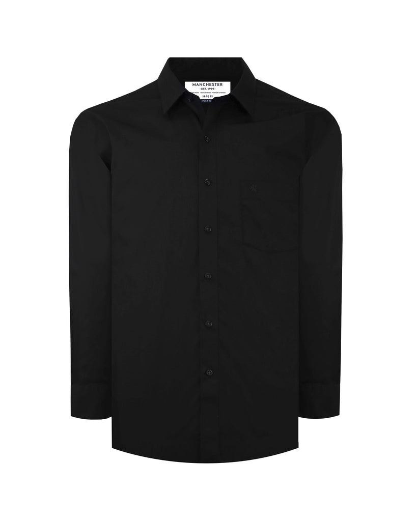 Manchester Camisa de Vestir Big and Tall Cuello Ajustable Algodón y Poliéster - Manchester