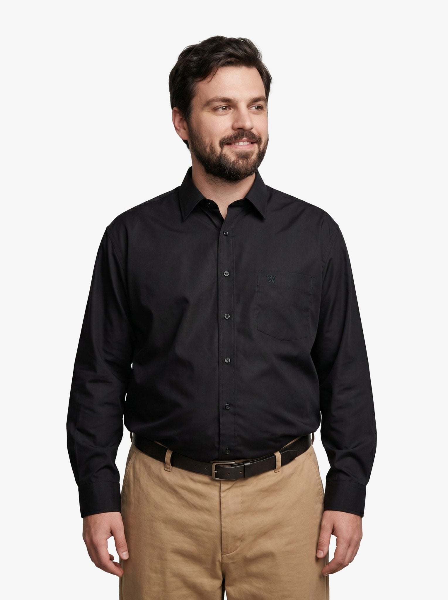 Manchester Camisa de Vestir Big and Tall Cuello Ajustable Algodón y Poliéster - Manchester