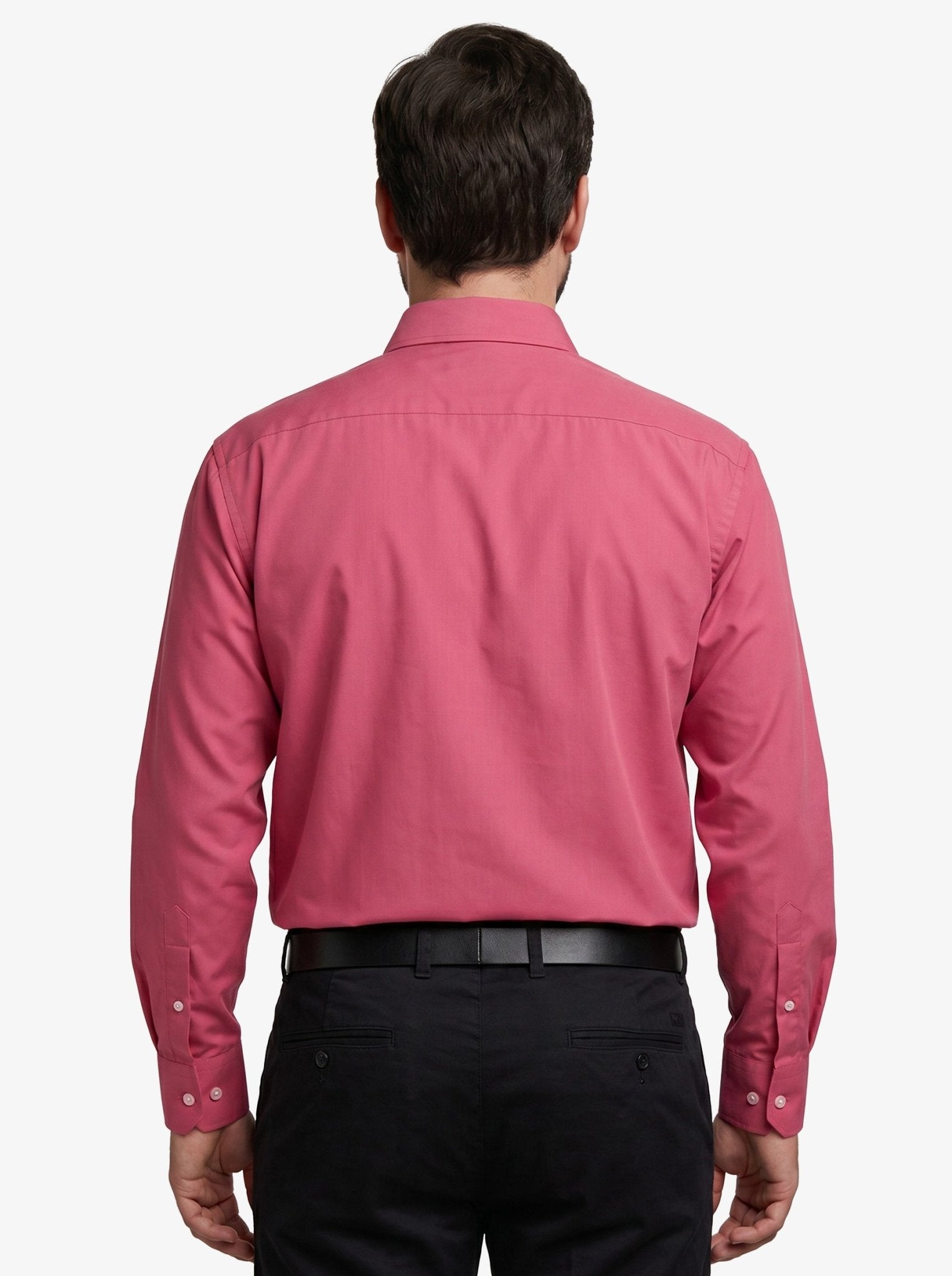 Manchester Camisa de Vestir Big and Tall Cuello Ajustable Algodón y Poliéster color negro para hombre