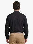 Manchester Camisa de Vestir Big and Tall Cuello Ajustable Algodón y Poliéster color negro para hombre