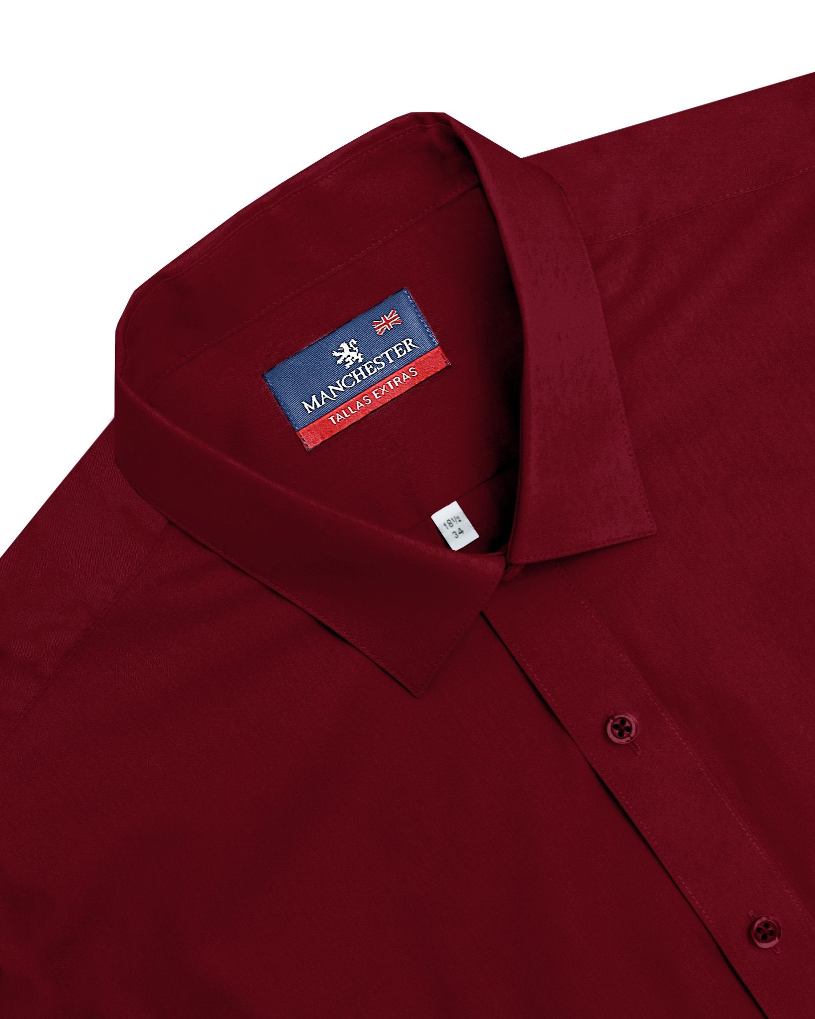 Manchester Camisa de Vestir Big and Tall Cuello Ajustable Algodón y Poliéster - Manchester