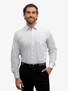 Manchester Camisa de Vestir Button Down Oculto Rayas Finas Elegante - Manchester