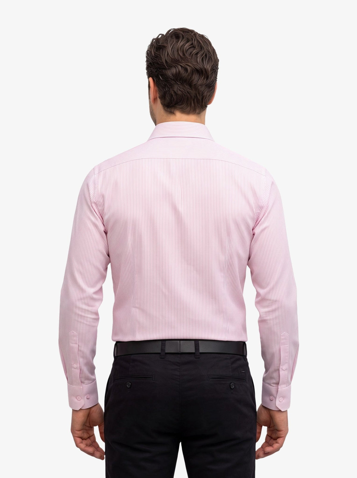 Manchester Camisa de Vestir con Cuello Ajustable Rayas - Manchester