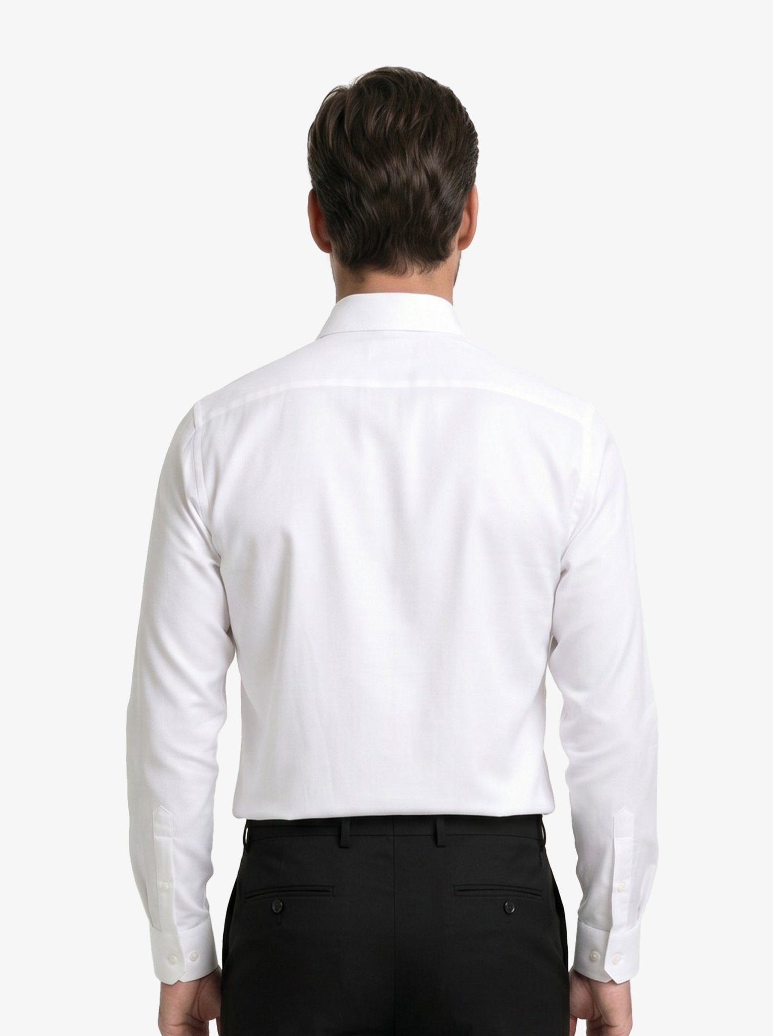 Manchester Camisa de Vestir con Cuello Ajustable y Puño Convertible de Algodón y Poliéster color blanco para hombre