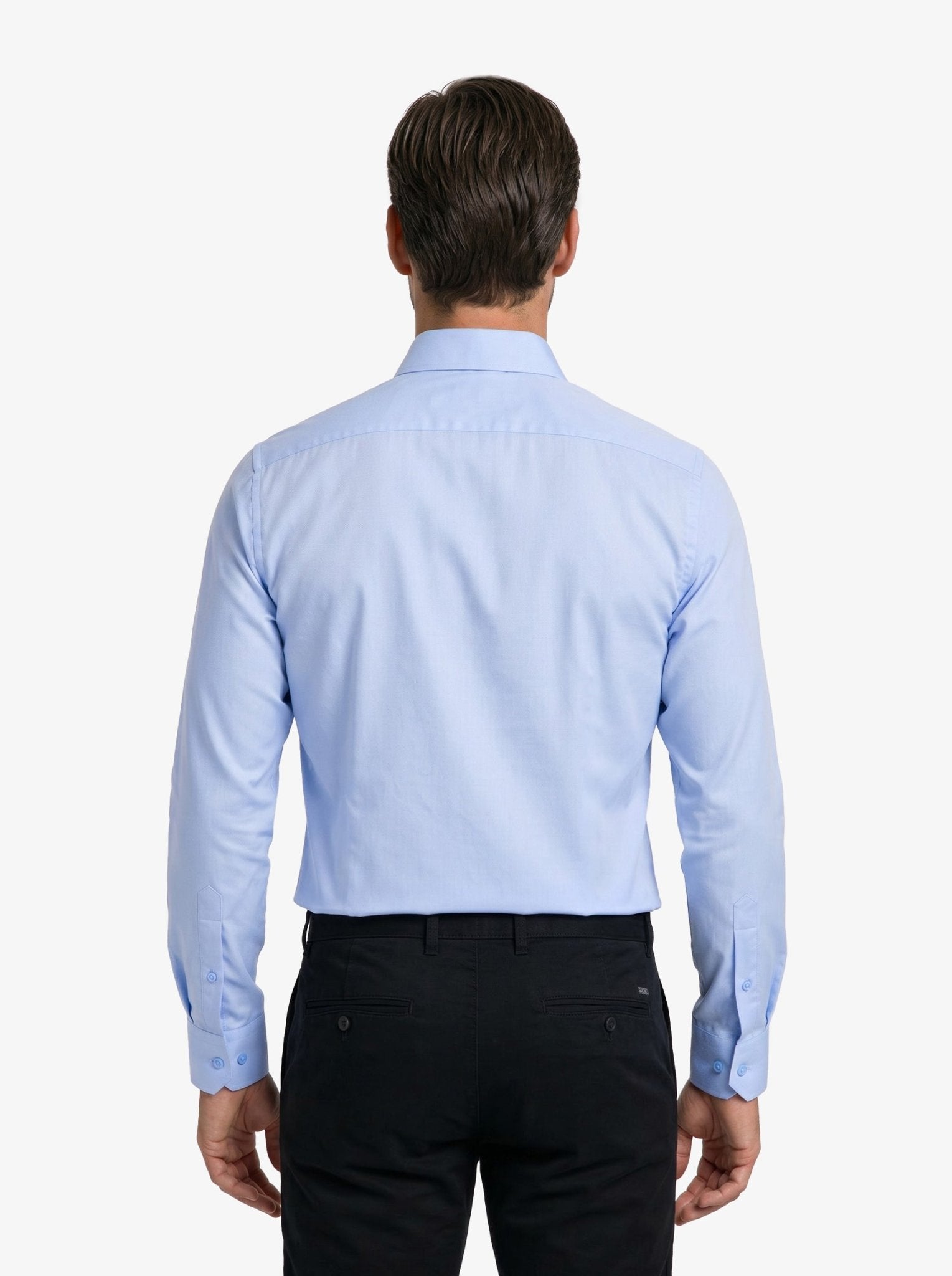 Manchester Camisa de Vestir con Cuello Ajustable y Puño Convertible de Algodón y Poliéster - Manchester