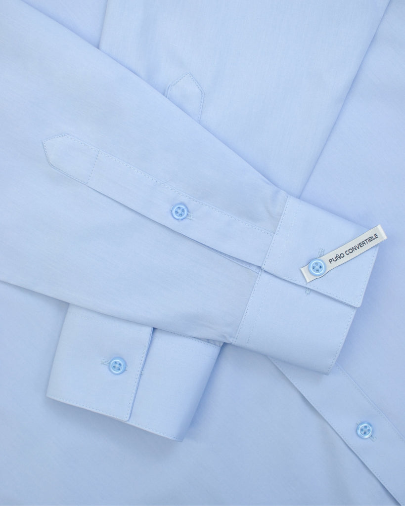 Manchester Camisa de Vestir con Cuello Ajustable y Puño Convertible de Algodón y Poliéster - Manchester