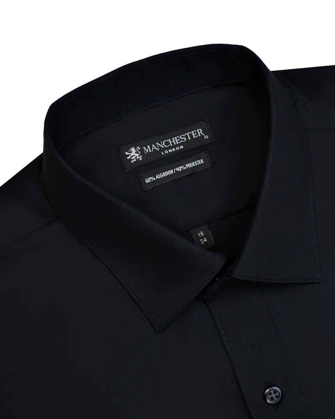 Manchester Camisa de Vestir con Cuello Ajustable y Puño Convertible de Algodón y Poliéster - Manchester