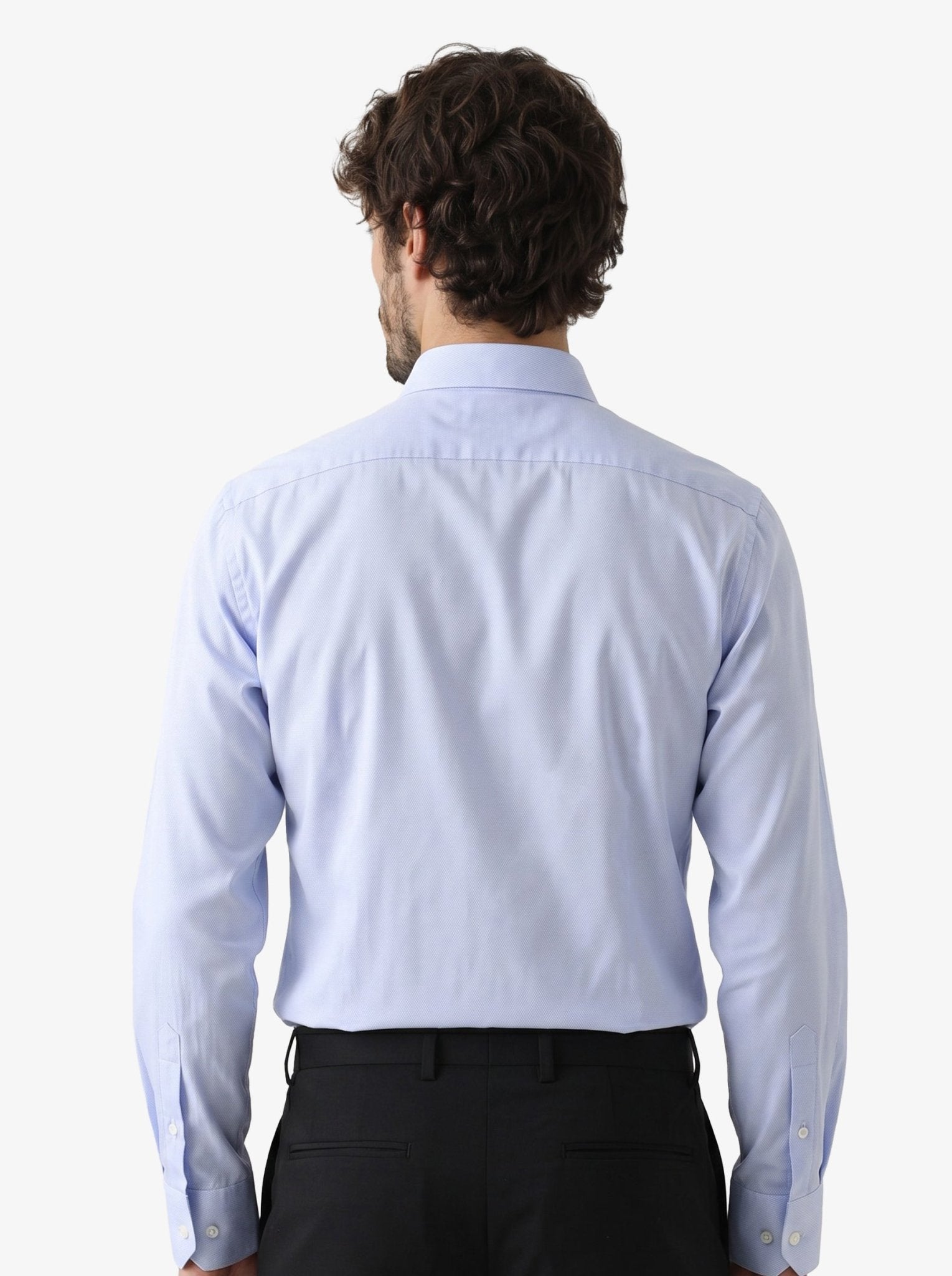 Manchester Camisa de Vestir Corte Slim Algodón-Poliéster color azul para hombre