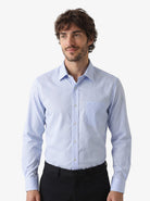 Manchester Camisa de Vestir Corte Slim Algodón-Poliéster color azul para hombre