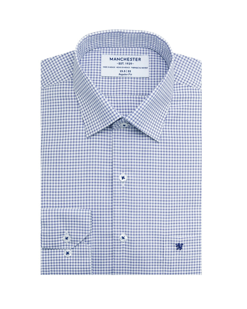 Manchester Camisa de Vestir Cuadrado Algodón - Poliéster - Manchester