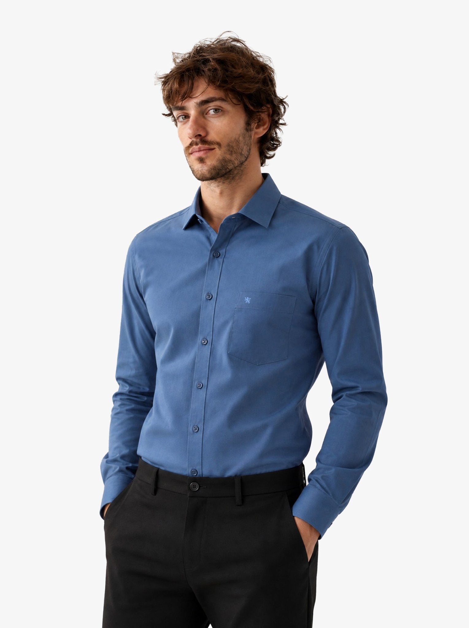 Manchester Camisa de Vestir Cuello Ajustable Algodón y Poliéster - Manchester
