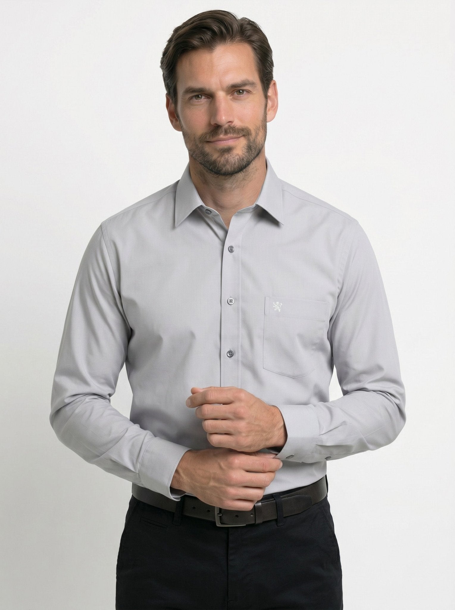 Manchester Camisa de Vestir - Cuello Ajustable con Bolsillo - Manchester