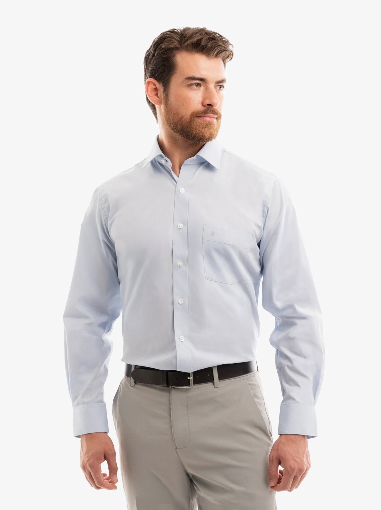 Manchester Camisa de Vestir - Cuello Ajustable con Bolsillo - Manchester