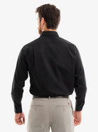 Manchester Camisa de Vestir - Cuello Ajustable con Bolsillo color azul para hombre