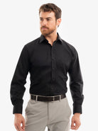 Manchester Camisa de Vestir - Cuello Ajustable con Bolsillo color azul para hombre