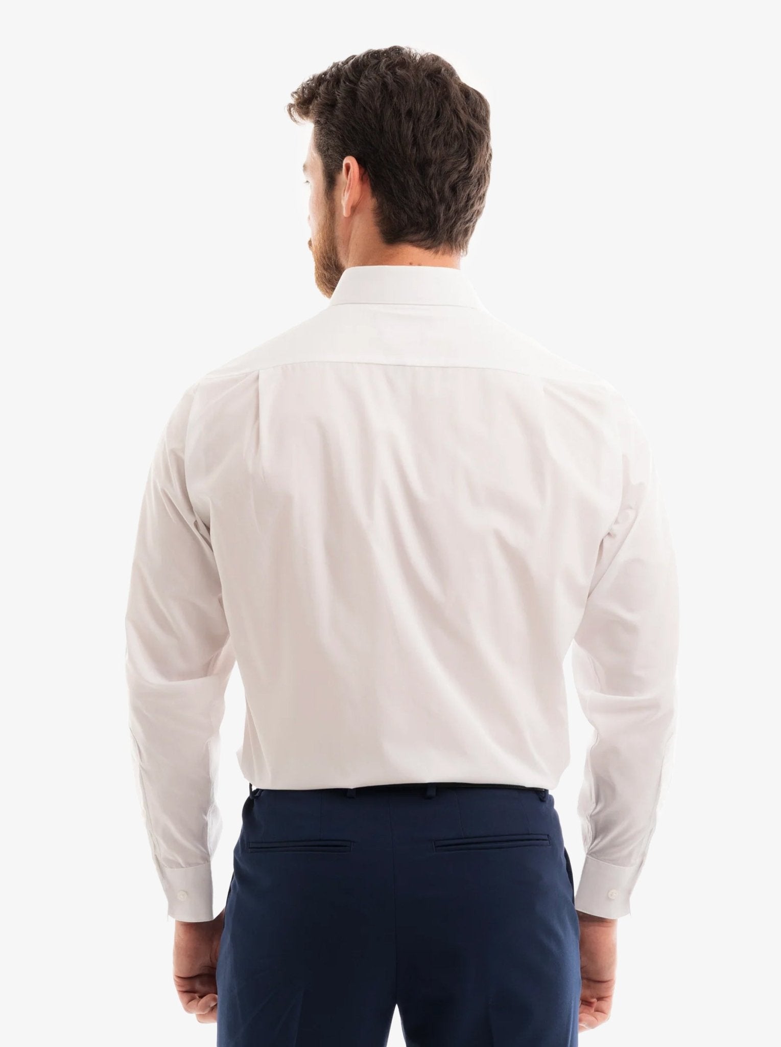 Manchester Camisa de Vestir - Cuello Ajustable con Bolsillo color blanco para hombre