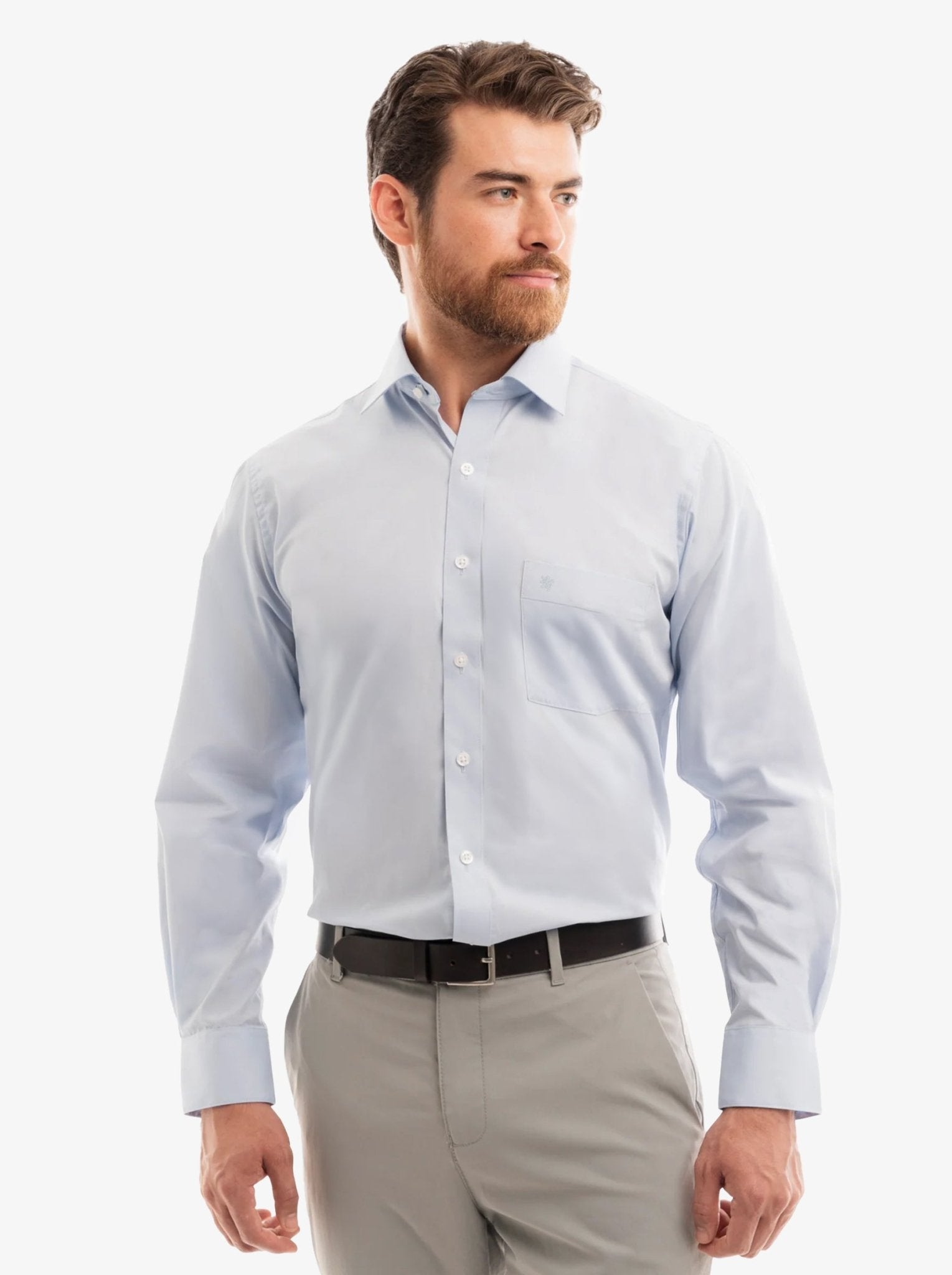 Manchester Camisa de Vestir - Cuello Ajustable con Bolsillo - Manchester