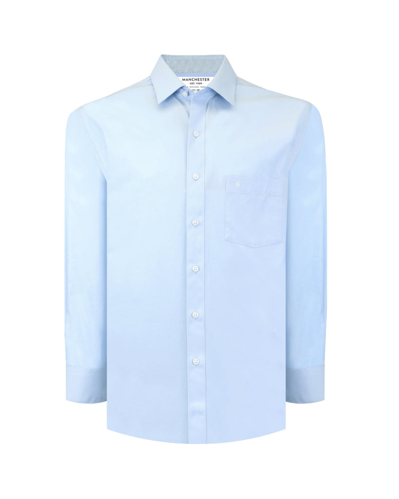 Manchester Camisa de Vestir - Cuello Ajustable Regular Fit con Bolsillo - Manchester
