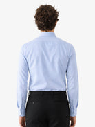 Manchester Camisa de Vestir Cuello Mao color azul para hombre