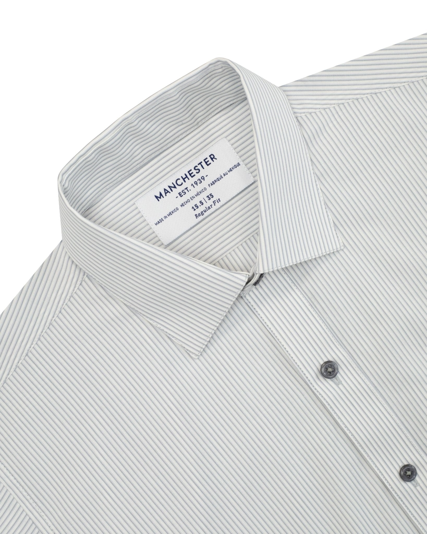 Manchester Camisa de Vestir de Rayas Finas Regular Fit - Manchester