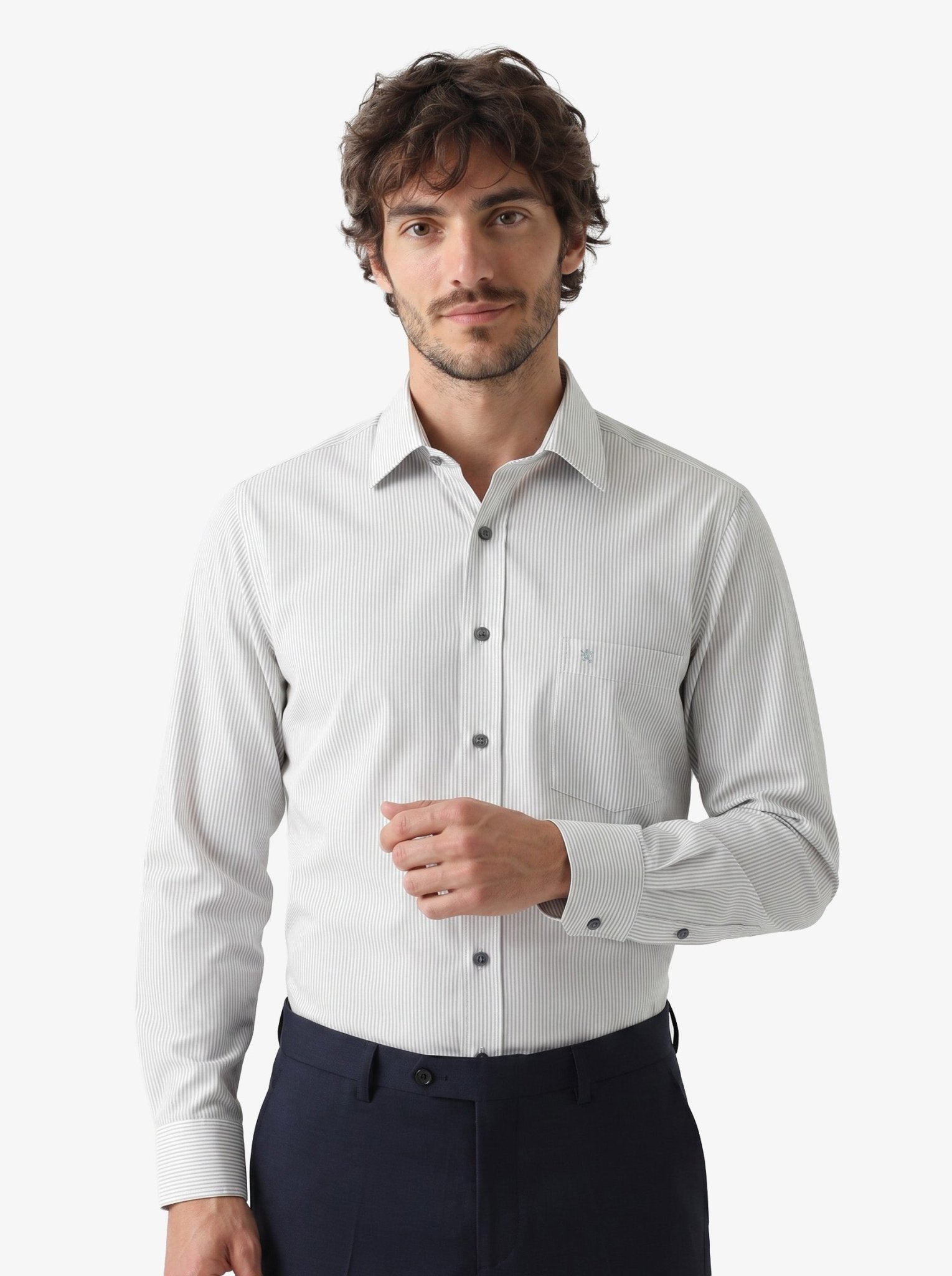 Manchester Camisa de Vestir de Rayas Finas Regular Fit - Manchester