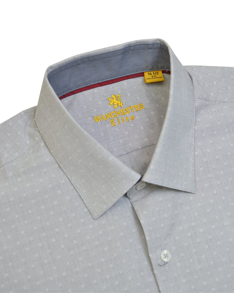Manchester Camisa de Vestir Elite Patrón Sutil 100% Algodón Manga Larga - Manchester