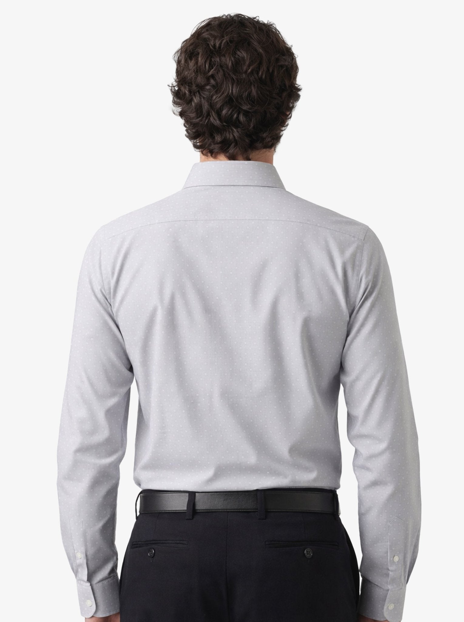 Manchester Camisa de Vestir Elite Patrón Sutil 100% Algodón Manga Larga color negro para hombre