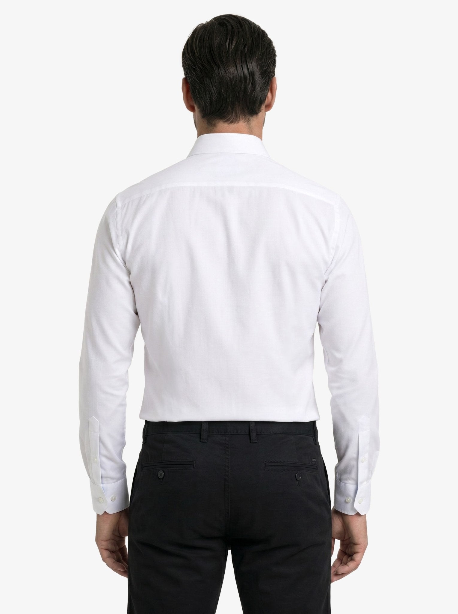 Manchester Camisa de Vestir en Algodón-Poliéster color blanco para hombre