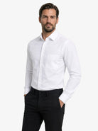 Manchester Camisa de Vestir en Algodón-Poliéster color blanco para hombre