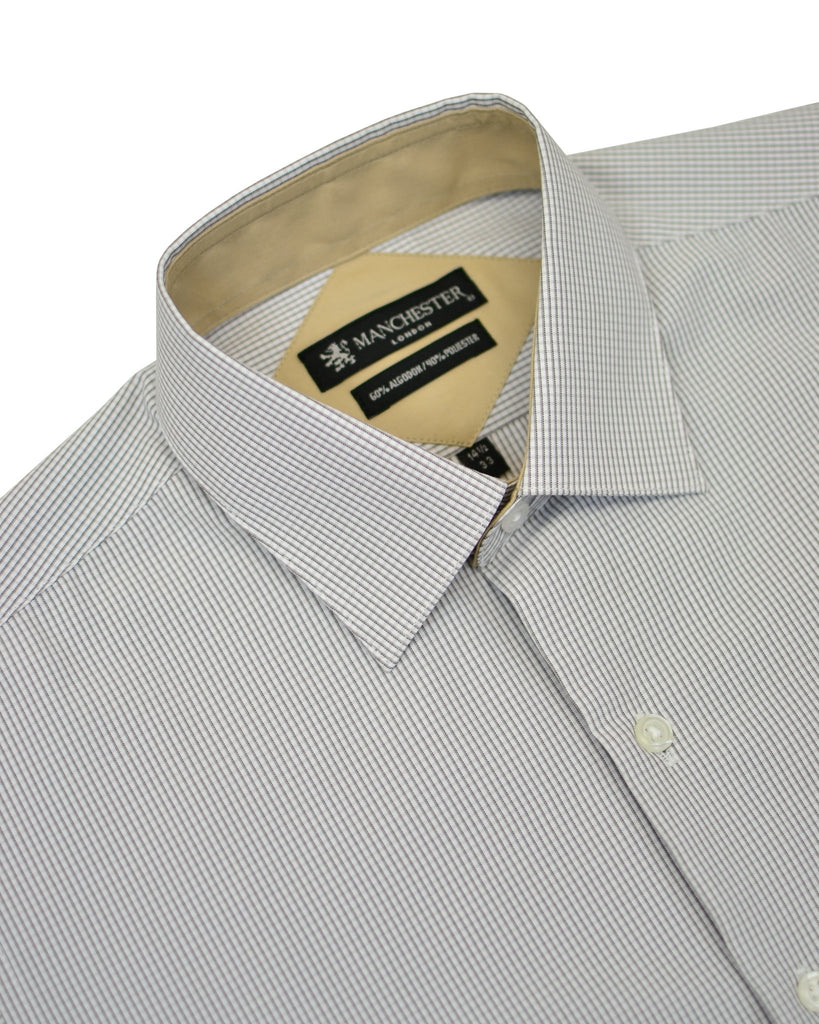 Manchester Camisa de Vestir en Algodon y Poliester Cuello Roma Regular Fit - Manchester