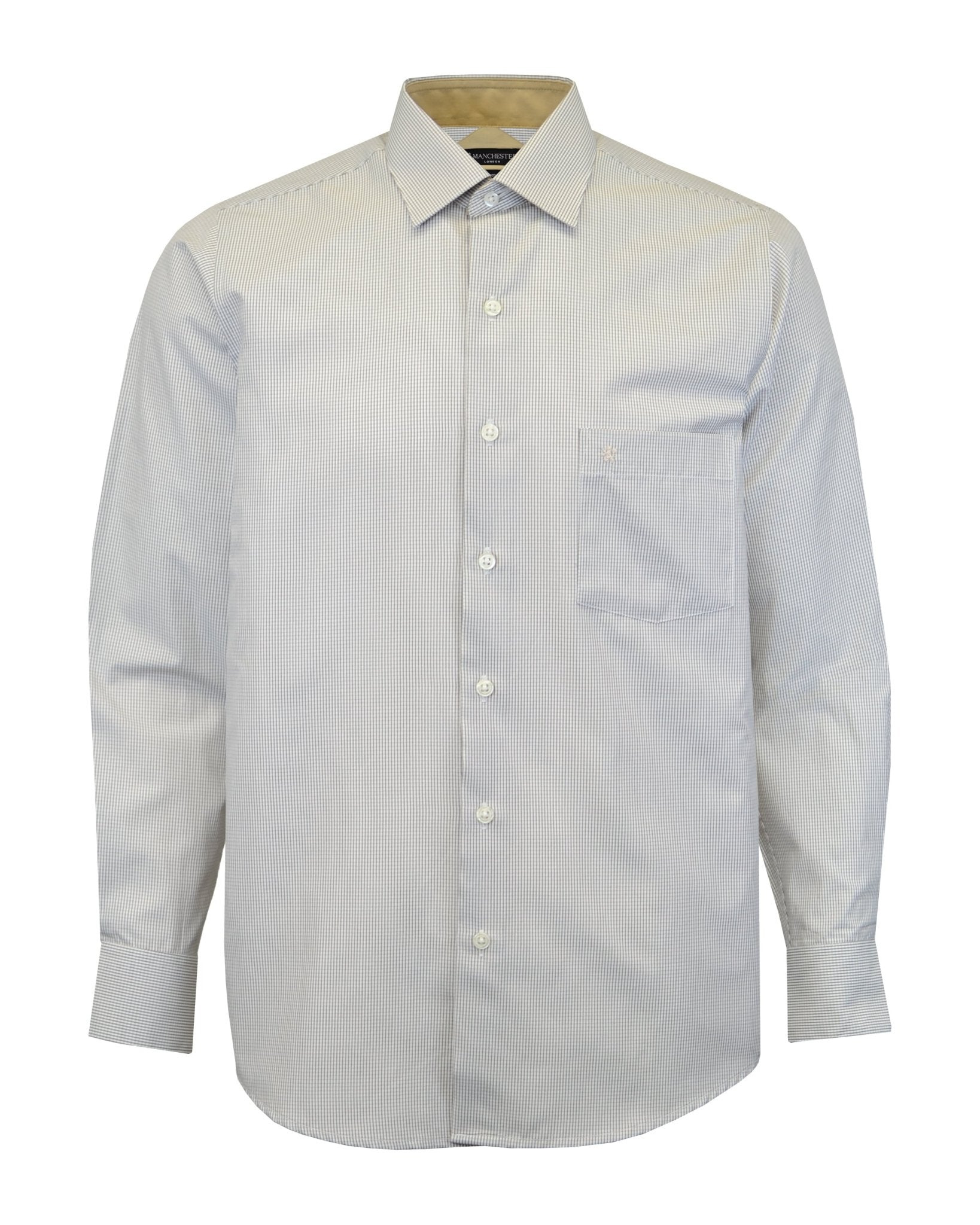 Manchester Camisa de Vestir en Algodon y Poliester Cuello Roma Regular Fit - Manchester