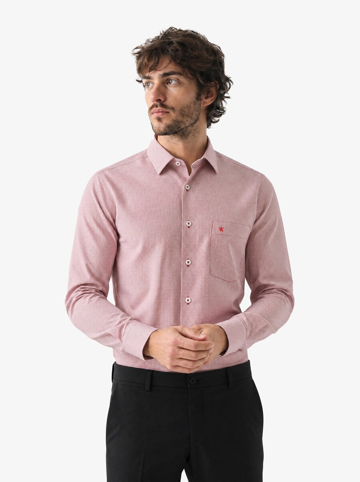 Manchester Camisa de Vestir Estampado Cuadricular en Algodón-Poliéster - Manchester