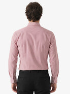 Manchester Camisa de Vestir Estampado Cuadricular en Algodón-Poliéster color rojo para hombre
