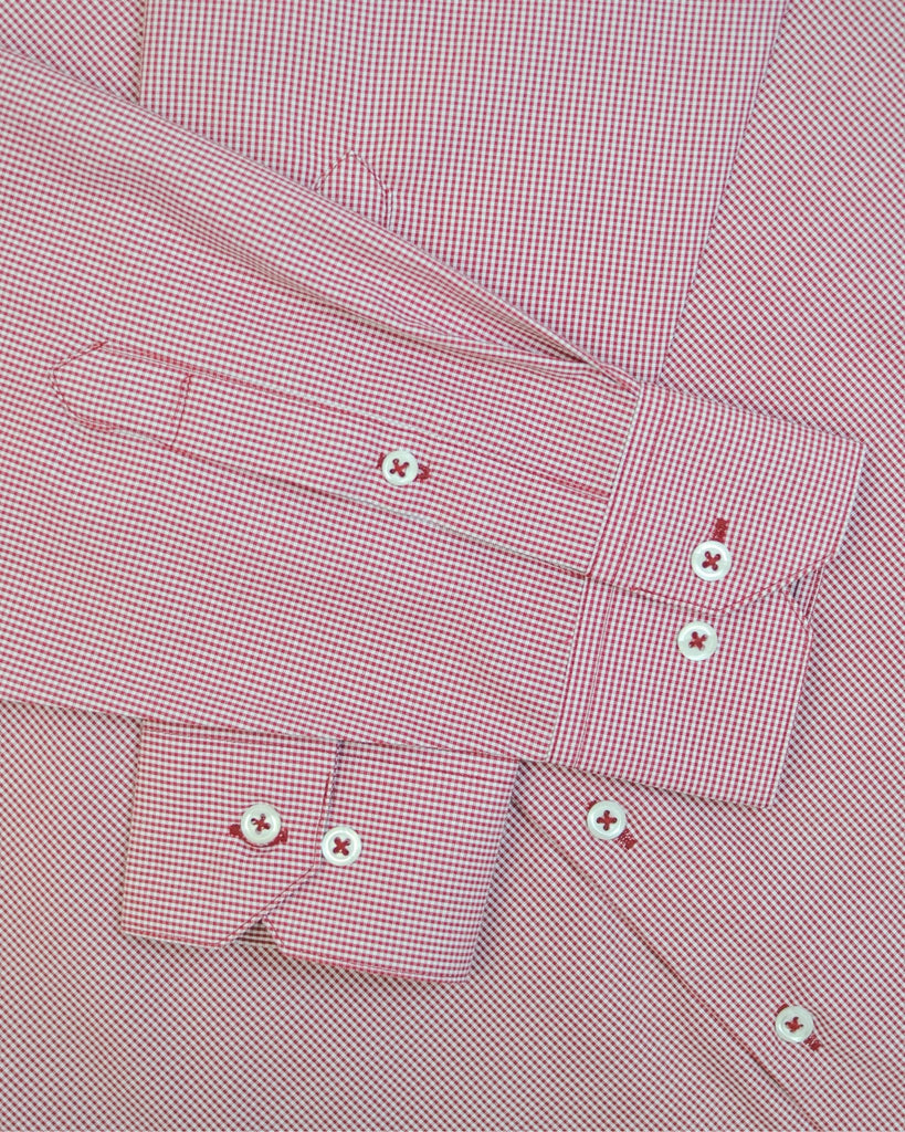 Manchester Camisa de Vestir Estampado Cuadricular en Algodón - Poliéster - Manchester