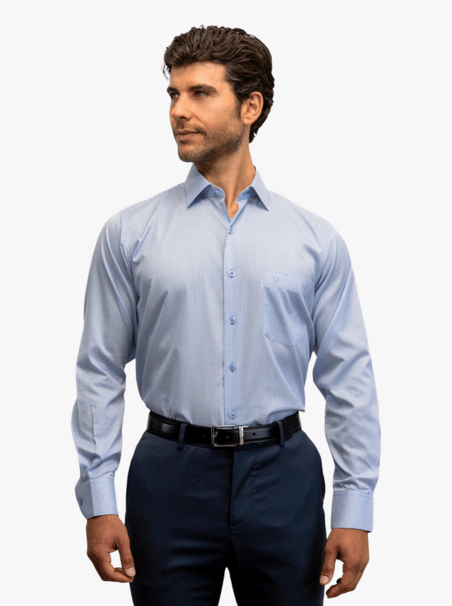 Manchester Camisa de Vestir Formal Minimalista de Cuadrícula Fina - Manchester
