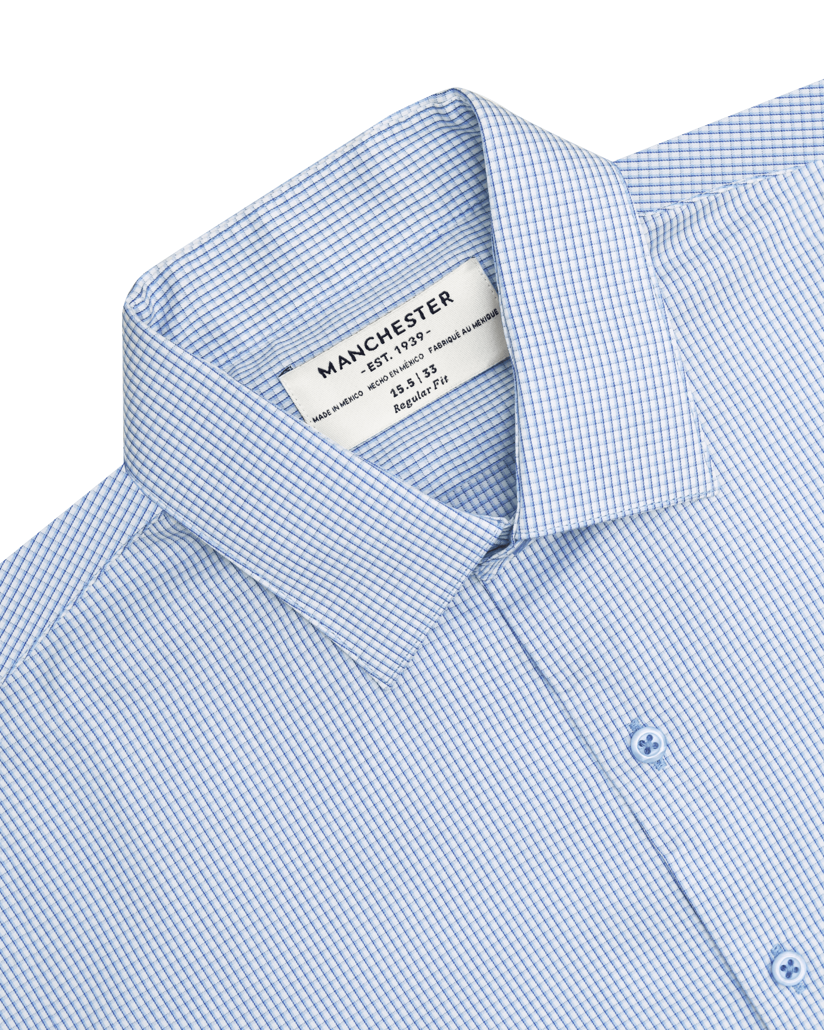 Manchester Camisa de Vestir Formal Minimalista de Cuadrícula Fina - Manchester