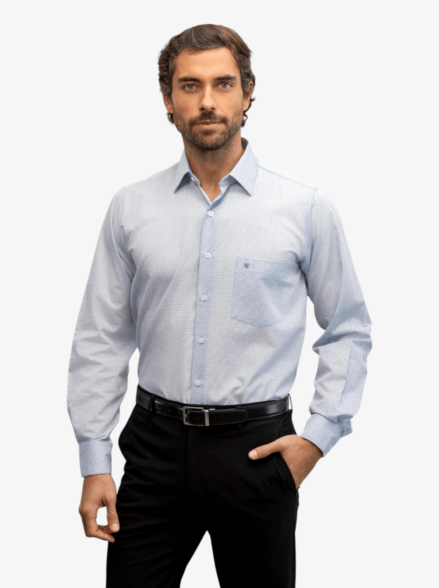 Manchester Camisa de Vestir Formal Minimalista de Textura Geométrica - Manchester