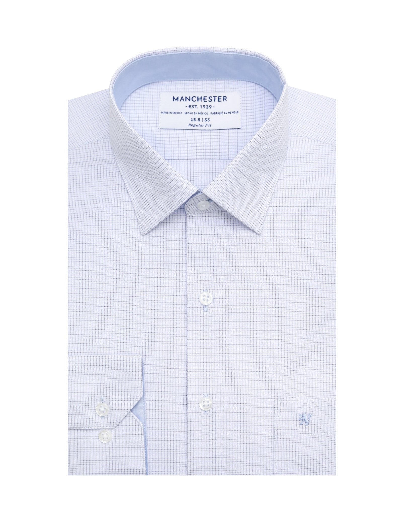 Manchester Camisa de Vestir Formal Minimalista de Textura Geométrica - Manchester