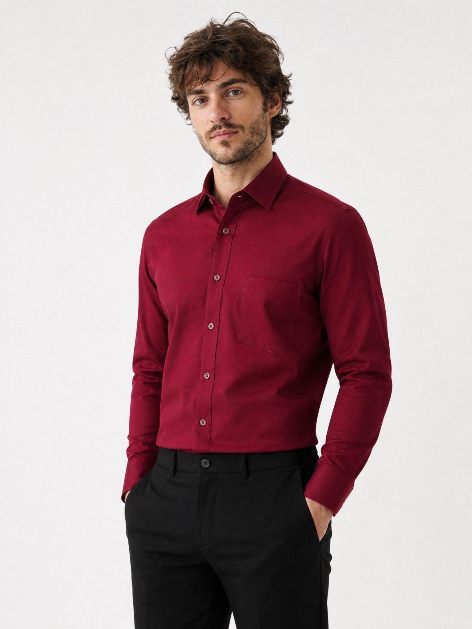 Manchester Camisa de Vestir Lisa Algodón y Poliéster - Manchester