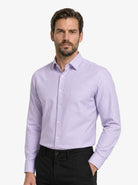 Manchester Camisa de Vestir Lisa Algodón y Poliéster color purpura para hombre