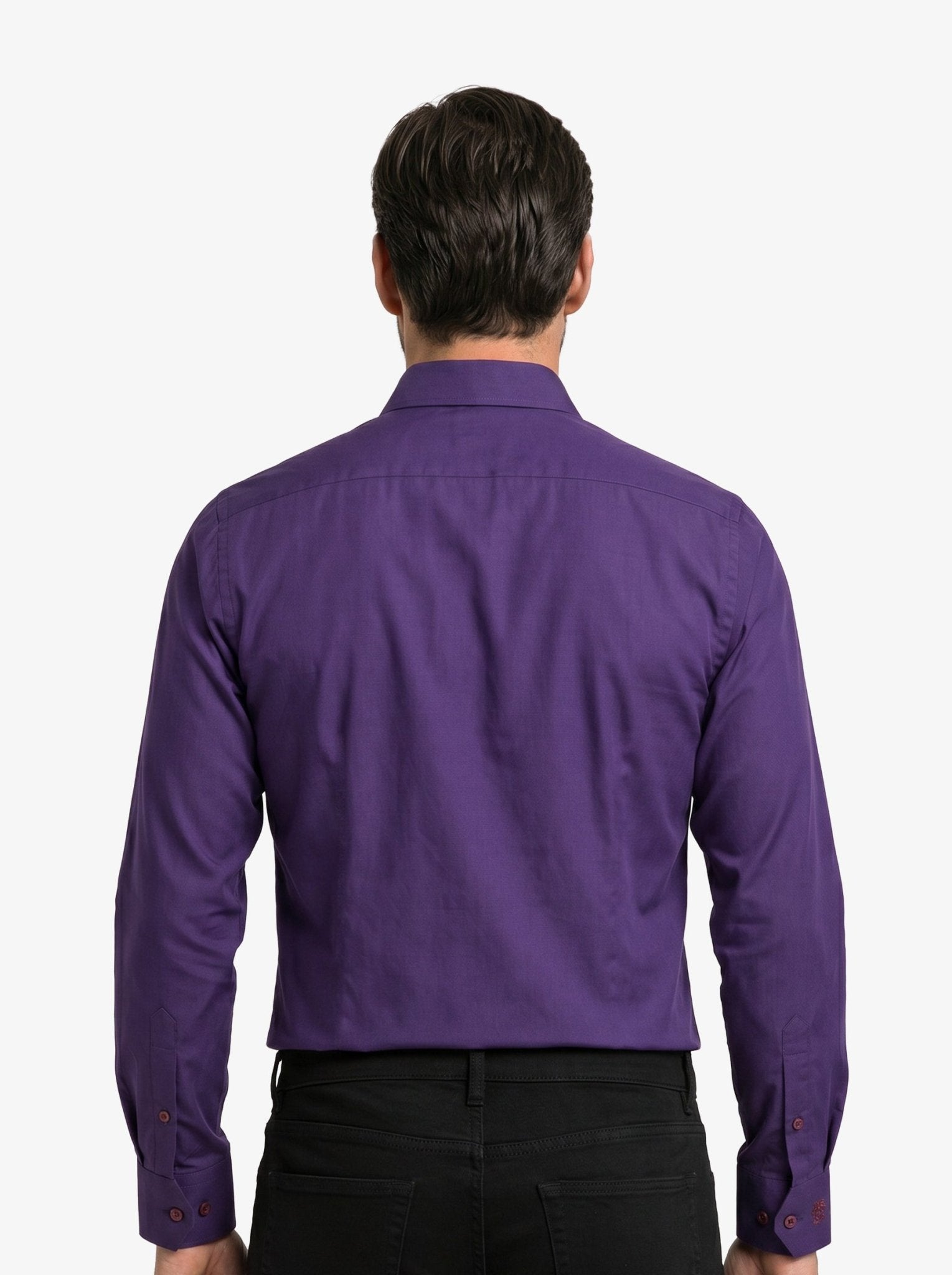 Manchester Camisa de Vestir Lisa Algodón y Poliéster color purpura para hombre