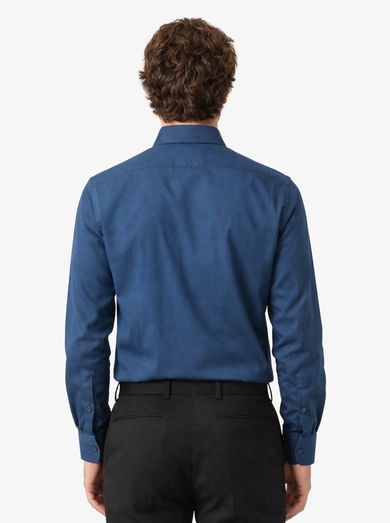 Manchester Camisa de Vestir Lisa Algodón y Poliéster color marino para hombre