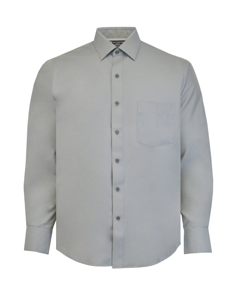 Manchester Camisa de Vestir Lisa Algodón y Poliéster Manga Larga - Manchester