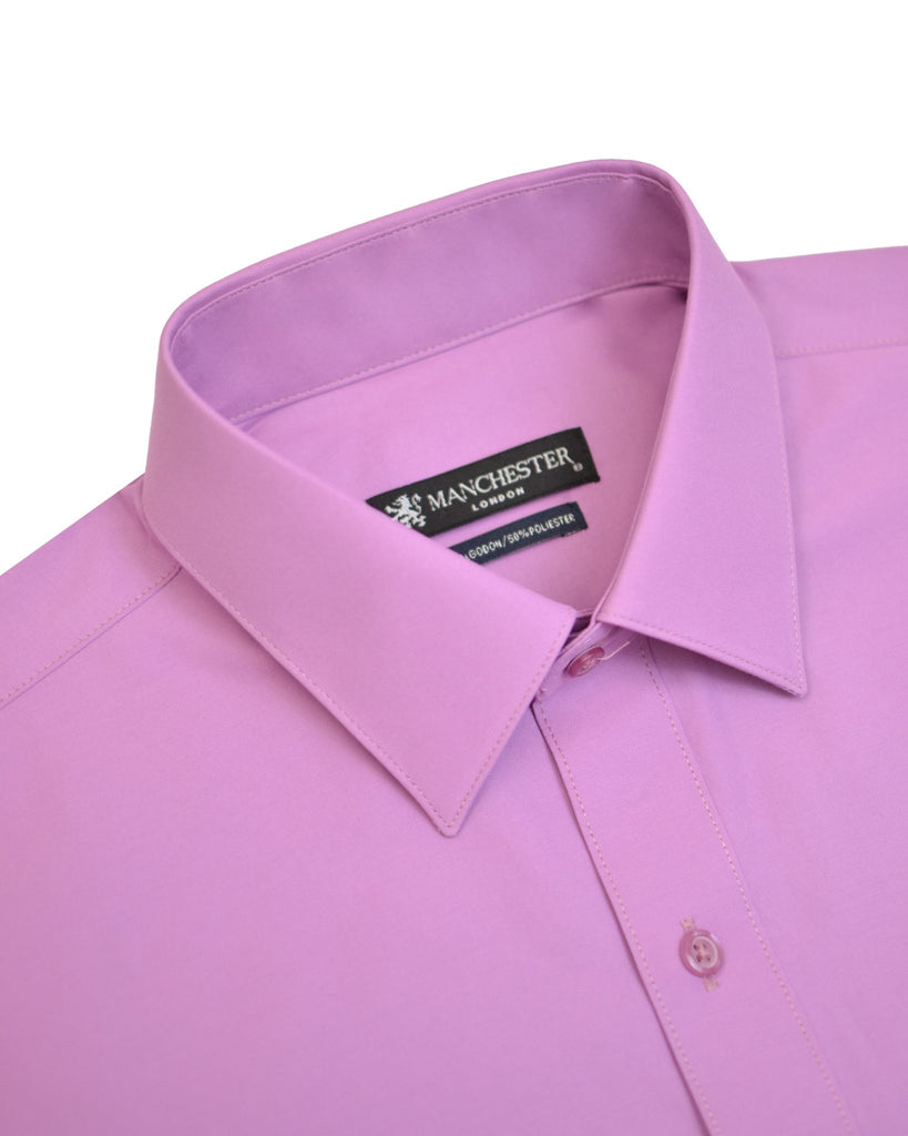 Manchester Camisa de Vestir Lisa Algodón y Poliéster Manga Larga - Manchester