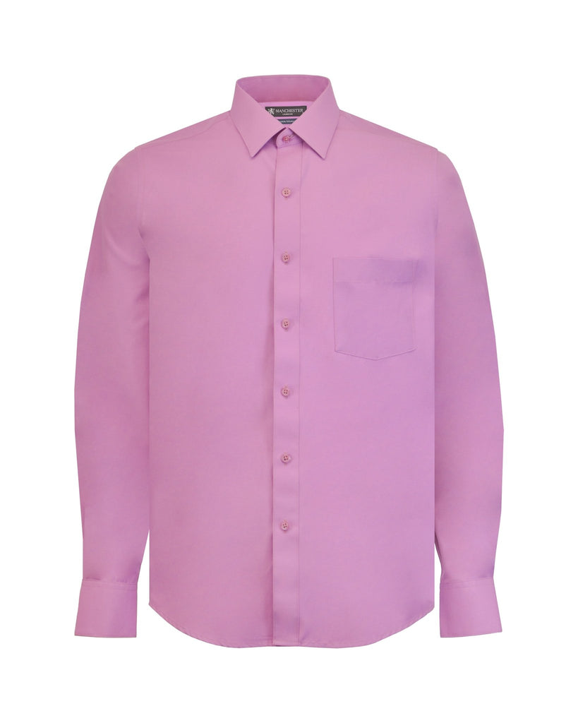 Manchester Camisa de Vestir Lisa Algodón y Poliéster Manga Larga - Manchester