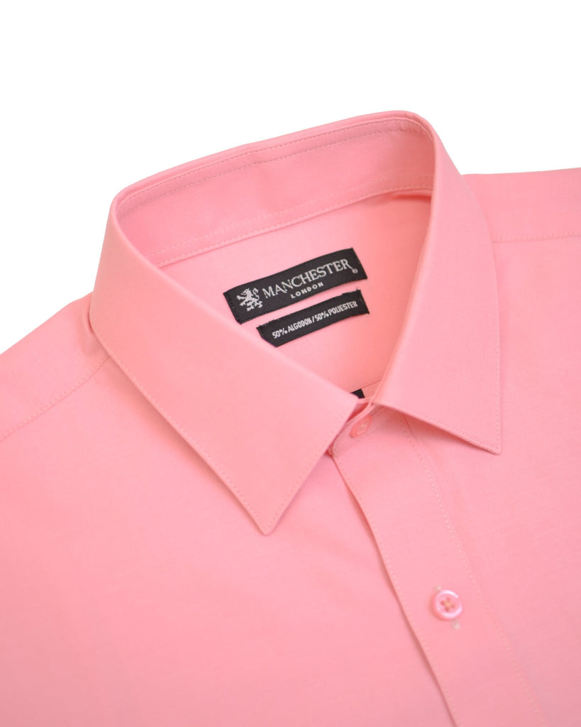 Manchester Camisa de Vestir Lisa Algodón y Poliéster Manga Larga - Manchester