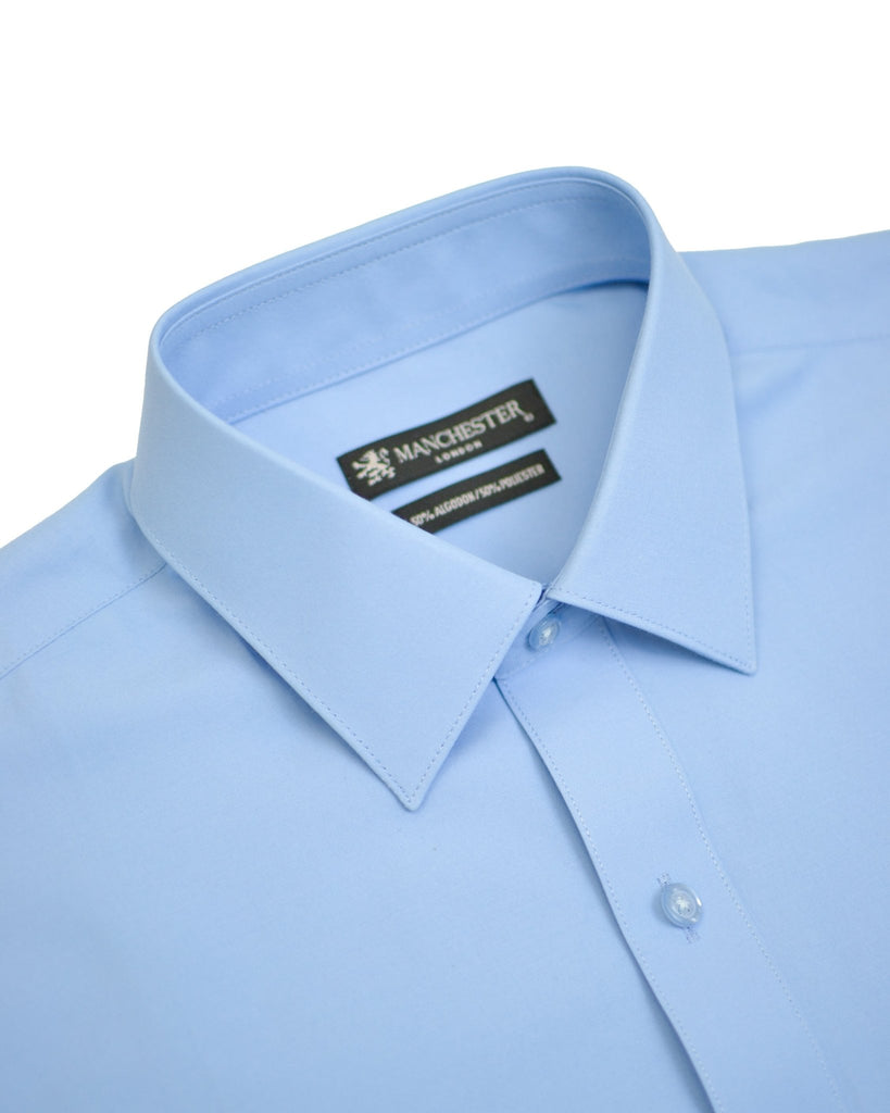 Manchester Camisa de Vestir Lisa Algodón y Poliéster Manga Larga - Manchester