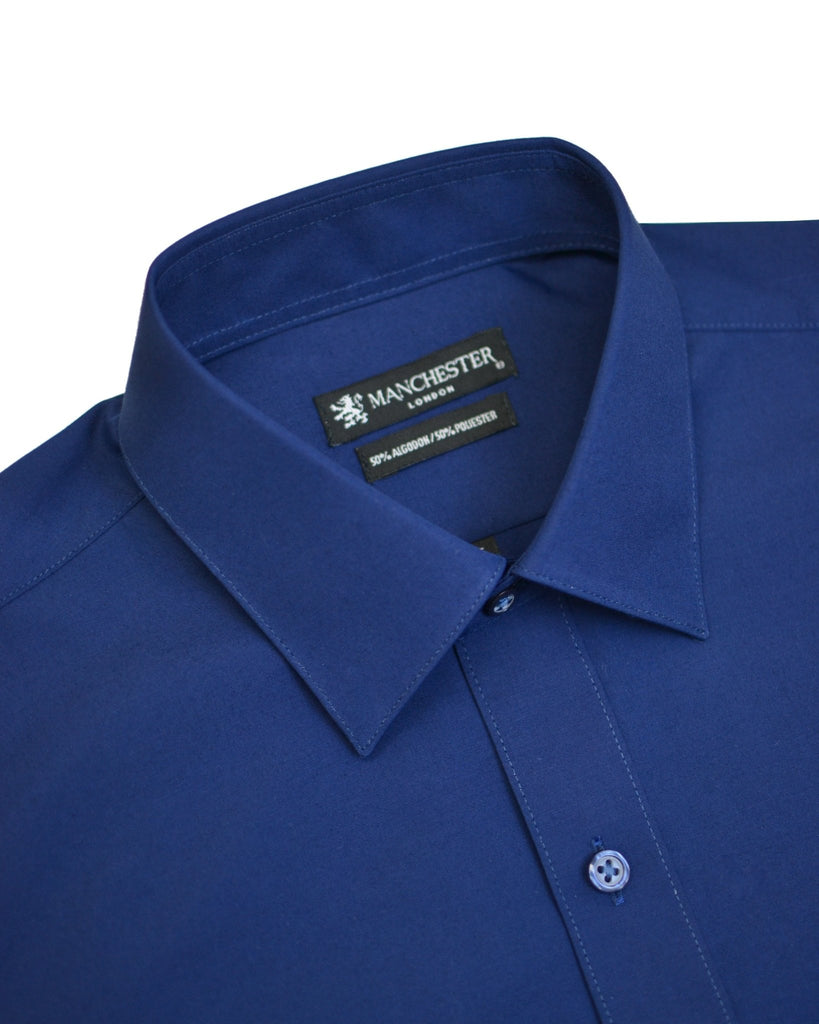Manchester Camisa de Vestir Lisa Algodón y Poliéster Manga Larga - Manchester