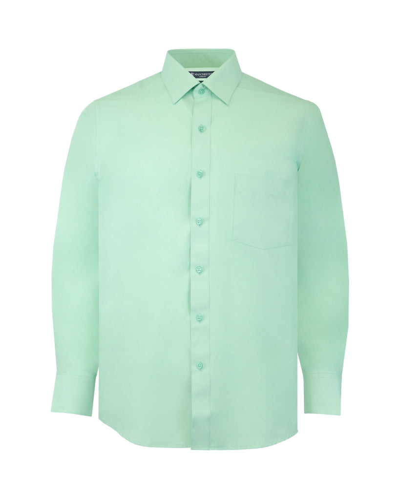 Manchester Camisa de Vestir Lisa Algodón y Poliéster Manga Larga - Manchester